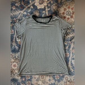 Torrid size 0 super soft knit black and white striped tee.